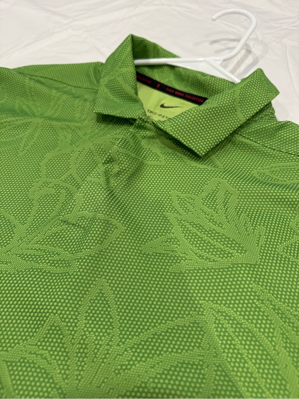 Nike Men's Green Jacquard Performance Polo